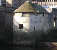 The tower holding the chain across the Ouse at York