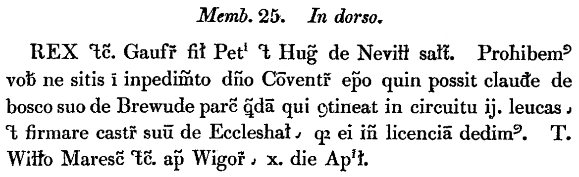 Scan of page 60 of Rotuli Chartarum