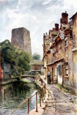 paining showing view of St George's tower, Oxford Castle